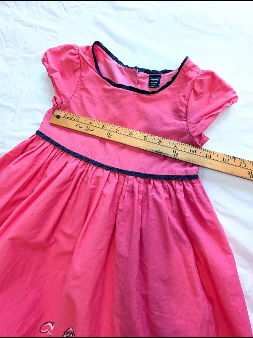BabyGAP Pink Paris Poodle Sailboat Fishing Scene Dress W/ Tulle Slip Girls 4T